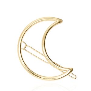 Elegant Gold Crescent Moon Hair Clip